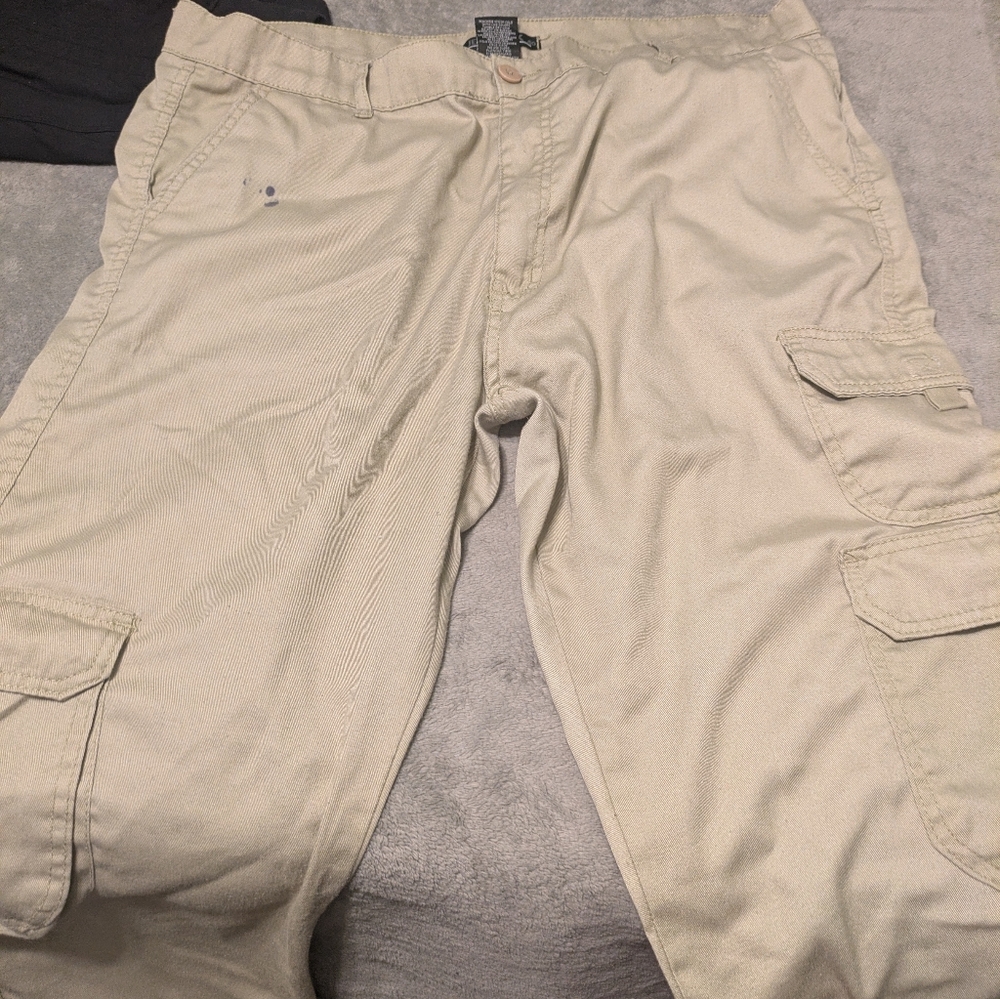 Jeanetix Mens Cargo Pants Size 40 Khaki Beige Straight Leg